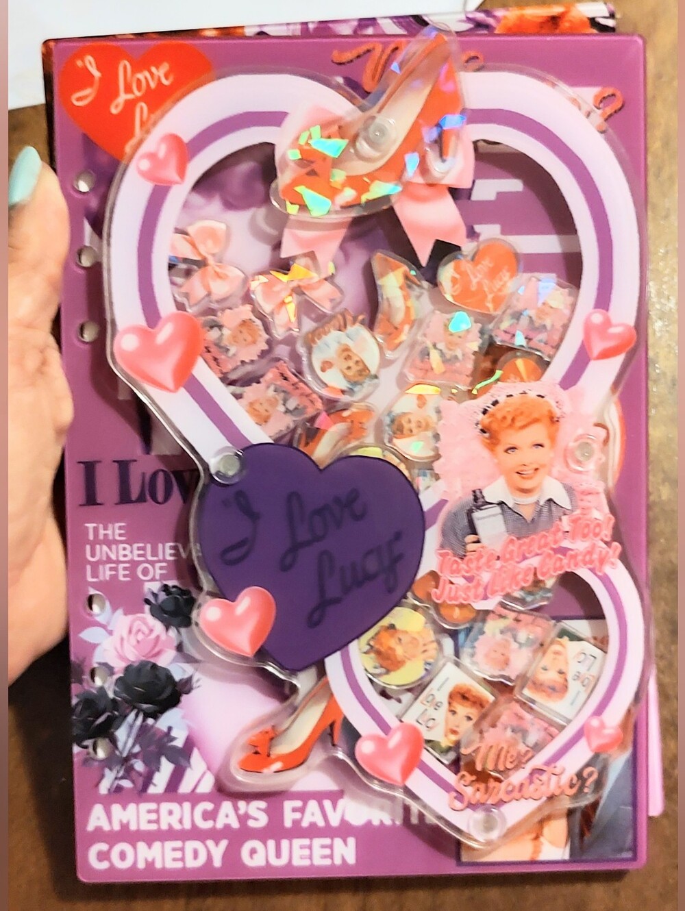 New! I Love Lucy Acrylic Shaker Notebook With Paper